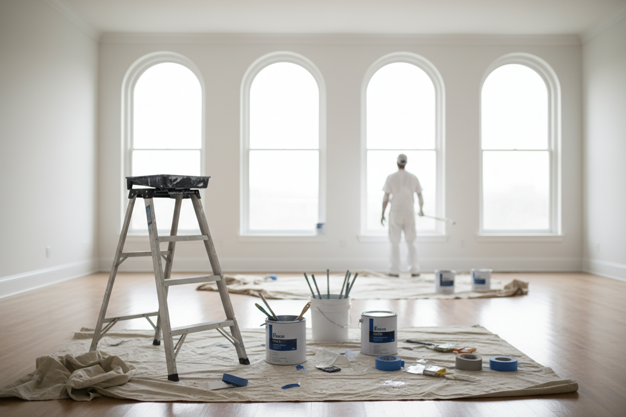 Lyst malerom med naturlig lys